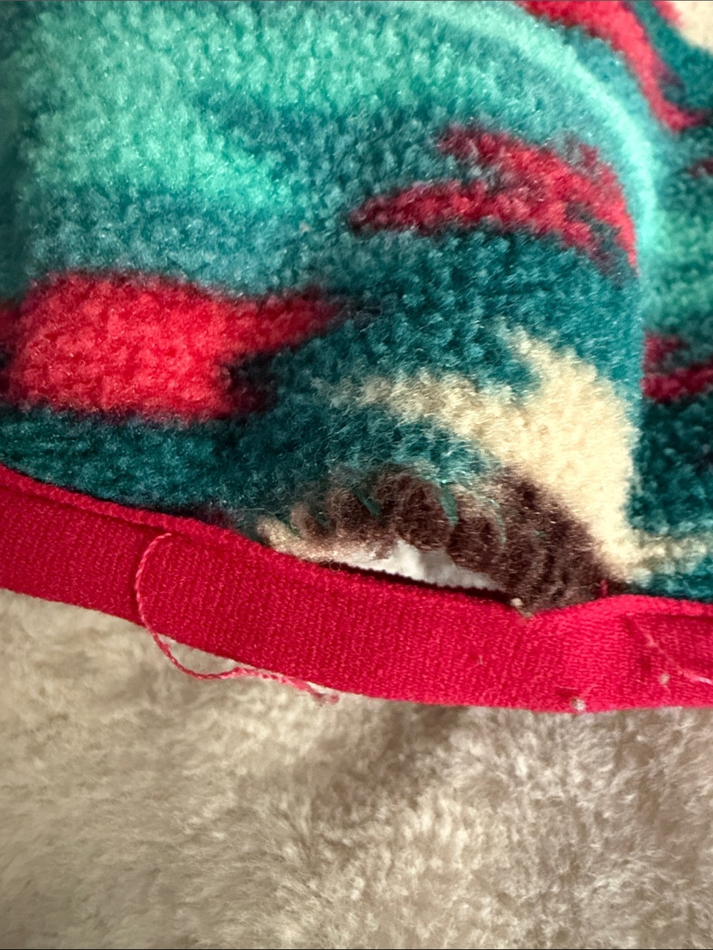 Patagonia Teal and Pink Patterned Snap Pullover - Picture 7 of 7